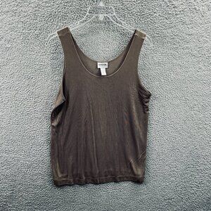 Chicos Travelers Women Top 3 Extra Large Dark Gray Tank Shirt Shell Cami Stretch